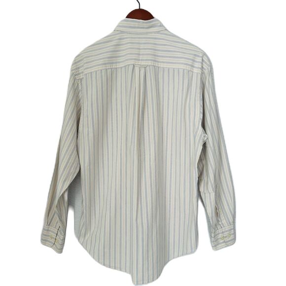 Nautica Button Up Shirt Men Medium Multi Vertical Stripe Cotton Logo Classic - Picture 2 of 12